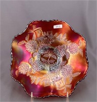 Chrysanthemum 9" ruffled bowl - red