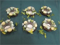 6 Easter Egg candle holders