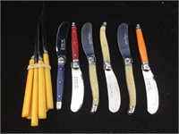 Vtg Bakelite Handled Set Of 6 Table Knives.