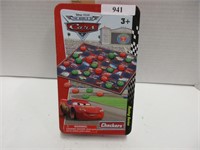 Cars checkers game in metal container