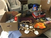 misc lot, wind chime, dish & more