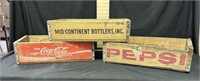 Vintage Wooden Crates, Pepsi & Coca-Cola & Mid