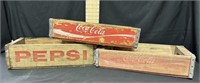 Vintage Wooden Crates, Pepsi & Coca-Cola