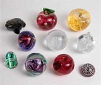 Lot of 10 Assorted Paperweights, Including Murano.