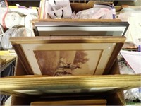 BOX OF MISC FRAMED ART