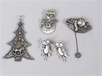 Pewter Pendant, Pins & Earrings