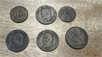 1853 1945 Lot of 6 Foreign Coins