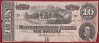 1864 CSA $10 Note