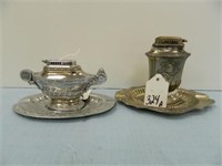(2) Occupied Japan Table Lighters w/Trays