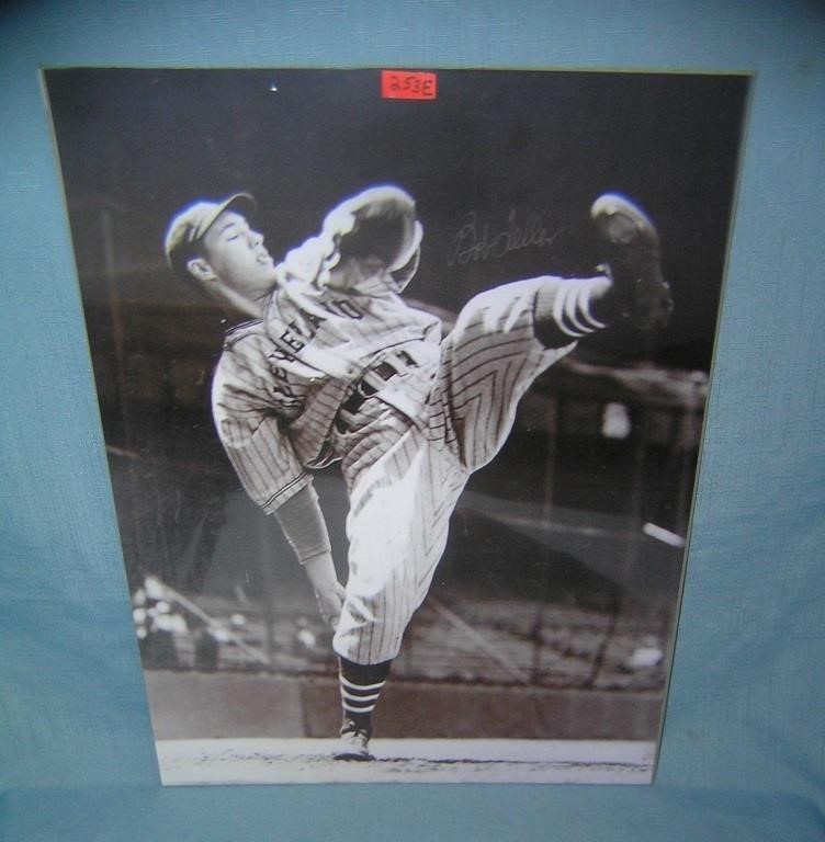 Bob Feller retro style hall of fame baseball playe