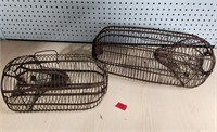 2 Neat Antique Metal Wire Crawdad Traps