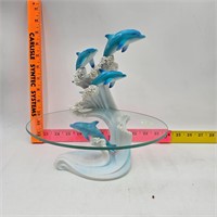 Large Swimming Dolphin Figurine