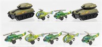 Japan Tin Friction Army Helicopters & Tanks