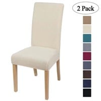 2 Pack Chair Covers for Dining Room  Beige