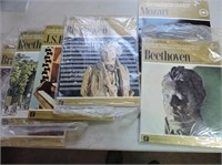 Lot of LPs with History Book Inside