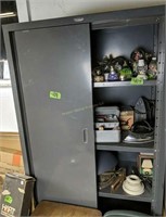 36x19x76" Gray Metal Cabinet, Tool Box, Clothes
