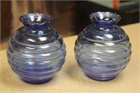 Set of Two Glass Vases