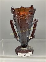 Millersburg purple Acorn 2-handled vase