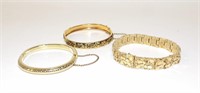 3 Gold-Tone Bracelets