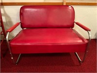 MCM Chrome Barber Upholstered Bench