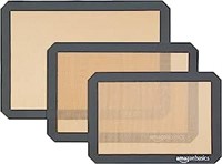 3-Ct Amazon Basics Silicone Baking Mat Sheet, Set