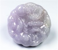 Natural violet jadeite dragon pendant