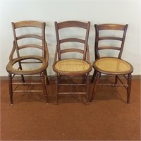 (3) Rattan Seat Chairs