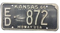 1966 Kansas License Plate