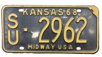 1968 Kansas License Plate