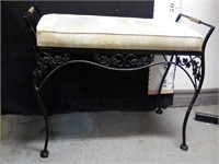 Hall wrought iron cushioned bench
Measures 36" x