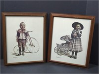 Vintage Framed "Joanne Thompson" Lithograph