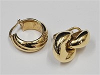 18k Gold  Mis Match Earrings 8.4 Grams