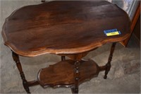 Antique Walnut Occasional Table with Bottom Shelf