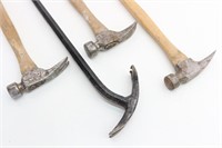 (3) Heavy Duty Hammers & Pry Bar Tool