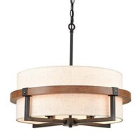 AXILAND Rustic Drum Chandelier 4-Light Dining Roo