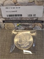 1882-S Morgan Silver Dollar, Uncirculated-60