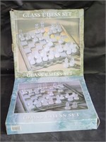 (2) Complete Glass Chess Sets