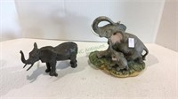 Elephants - includes a cast metal elephant and a