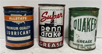 (AF) Three 5 Lb. Vintage Grease and Lubricant