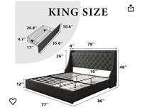 iPormis King Size Bed Frame with 4 Storage