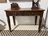 ANTIQUE WOODEN 2 DRW WRITING DESK