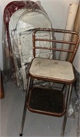 Vintage Cosco Step Stool and 4 Metal Folding
