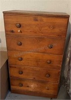 Vintage Pine Dresser 5 Drawer Note: BRING HELP TO