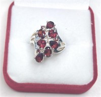 Sterling Heart Cut Ruby Cluster Ring
Beautiful