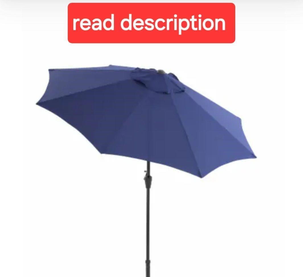 Blue Outdoor Patio Umbrella (LED ..??READ)