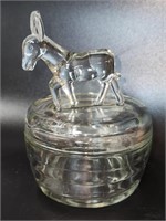 Jeanette Glass Clear Lidded Powder/Trinket Jar