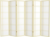 6' Double Cross Shoji Screen, Ivory