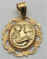 14k Gold Figural Mother Pendant