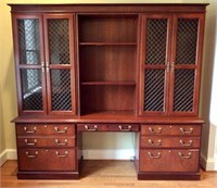 Mahogany color credenza, knee hole base,