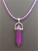 18" purple necklace with pendant